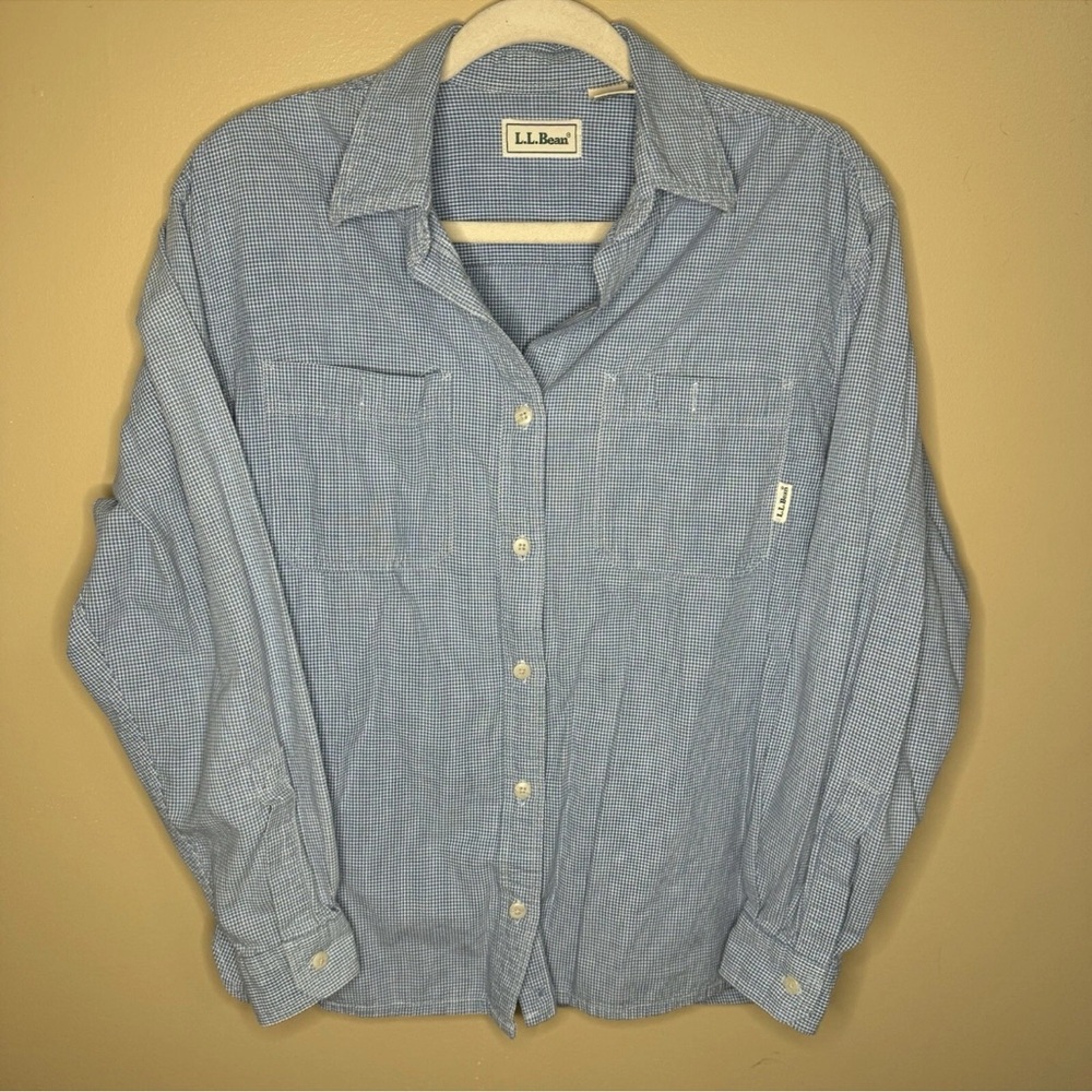LL Bean Women Size S-Medium Plaid Flannel Long Sleeve Button Shirt 0CD91 T2